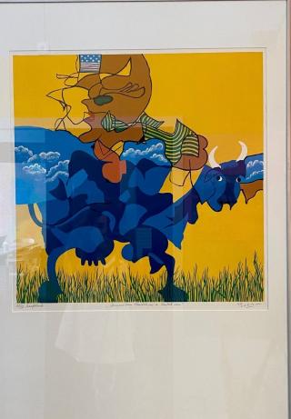 American tourist on Dutch cow